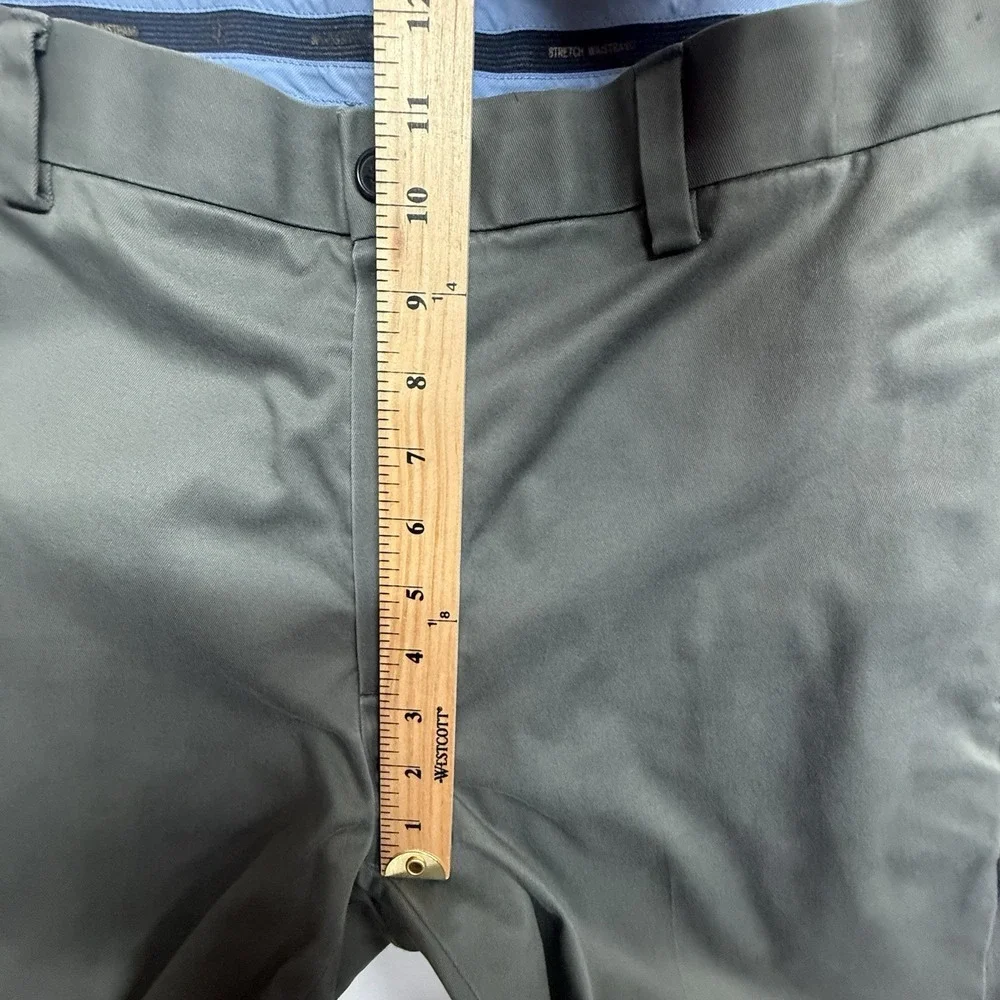 Brooks Brothers Advantage Chino Clark Mens 34x34 Grey Flat Front Pants‎
